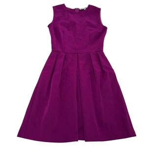 OF MERCER Dress Womens Size 4 Purple Pink‎ Sleeveless Pleated Fit Flare